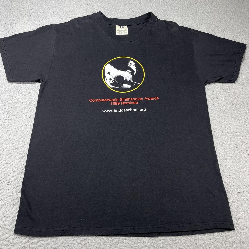 Vintage Winterland Shirt Mens Large Black Neil Young Solo Bridge School Tee 90s